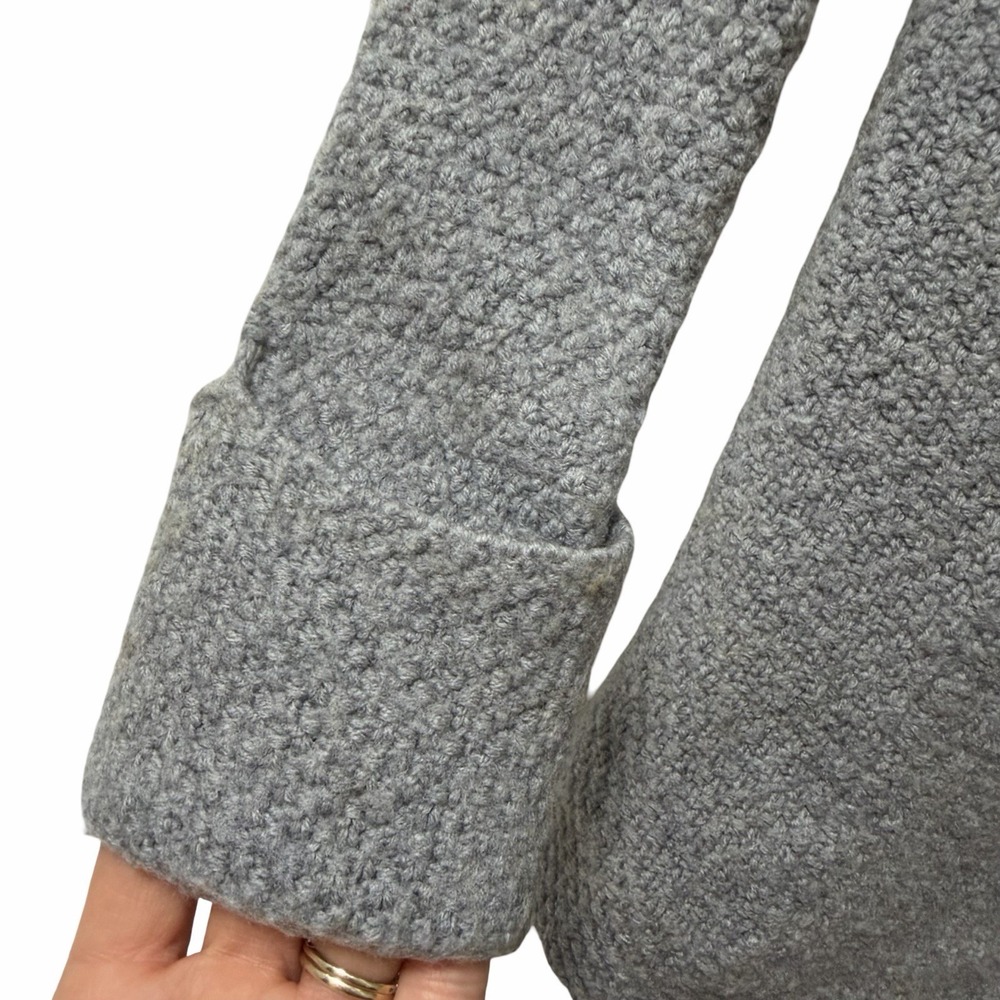 Patagonia Womens Merino Wool Long Spread Collar Cardigan Size M Gray Turtleneck - Picture 5 of 7